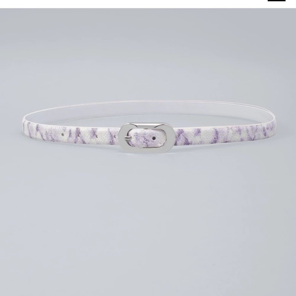 NEW WHBM reversible Snake embossed patent leather Purple Women's Belt size XL - Picture 2 of 7